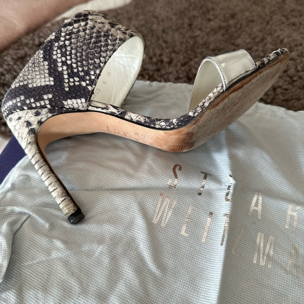 Stuart Weitzman “Myslide” Stamped Python Sandals - image 6